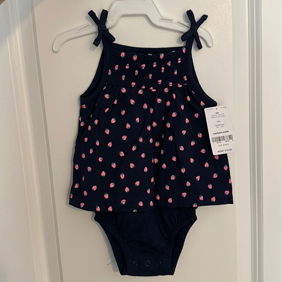Baby Girl Strawberry Romper - Picture 2 of 4